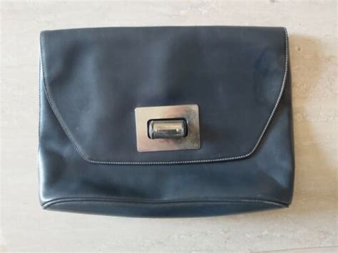 Borsa Prada Vintage Pelle Blu Navy .